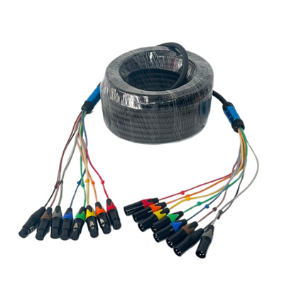 金三湖 彩虹多芯信号缆8路线+卡侬头+锁扣+透明热缩管30米