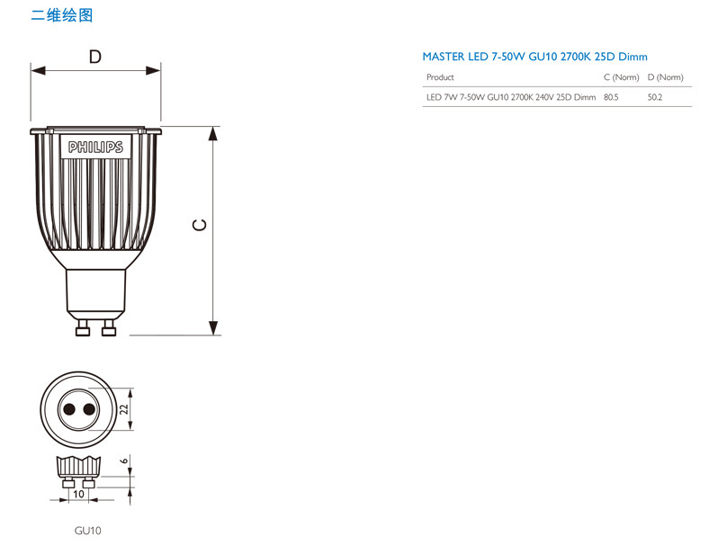 Led Gu75 飞利浦PHILIPS MASTER LED 7-50W GU10 2700K 25D LED灯 - 百明汇照明科技|舞台照明|紫外杀菌灯|医疗 ...